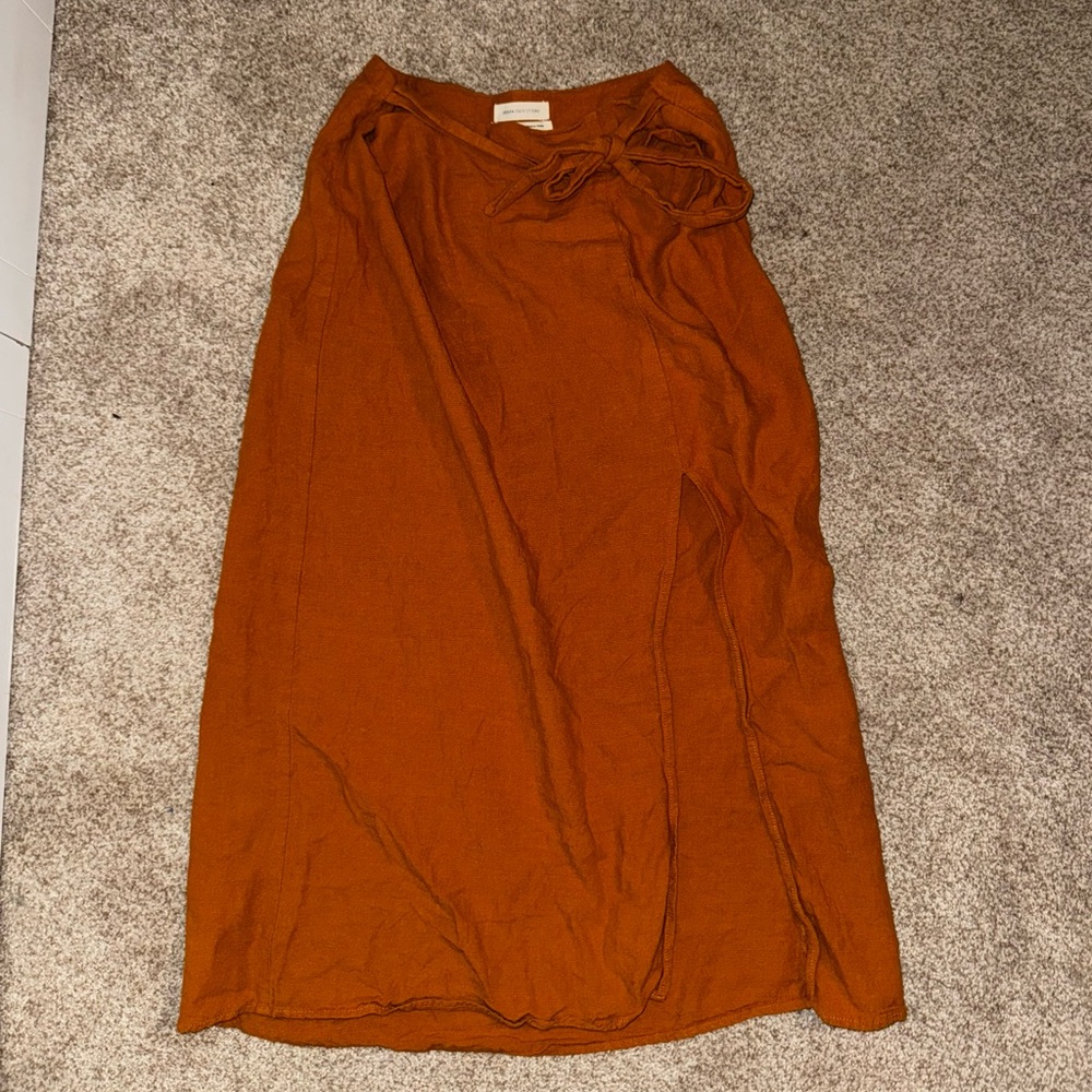 Urban Outfitters Orange Tie Skirt With Slit